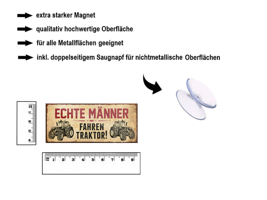 Magnet ''Echt Männer fahren Traktor'' 9,3x4cm