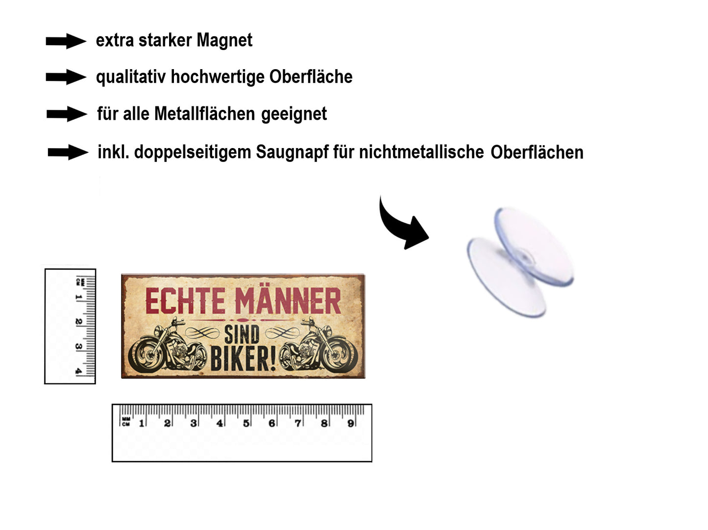 Magnet ''Echte Männer sind Biker'' 9,3x4cm