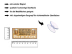 Magnet ''Der Kopf tut weh Füsse stinken höchste Zeit Bier trinken'' 9,3x4cm