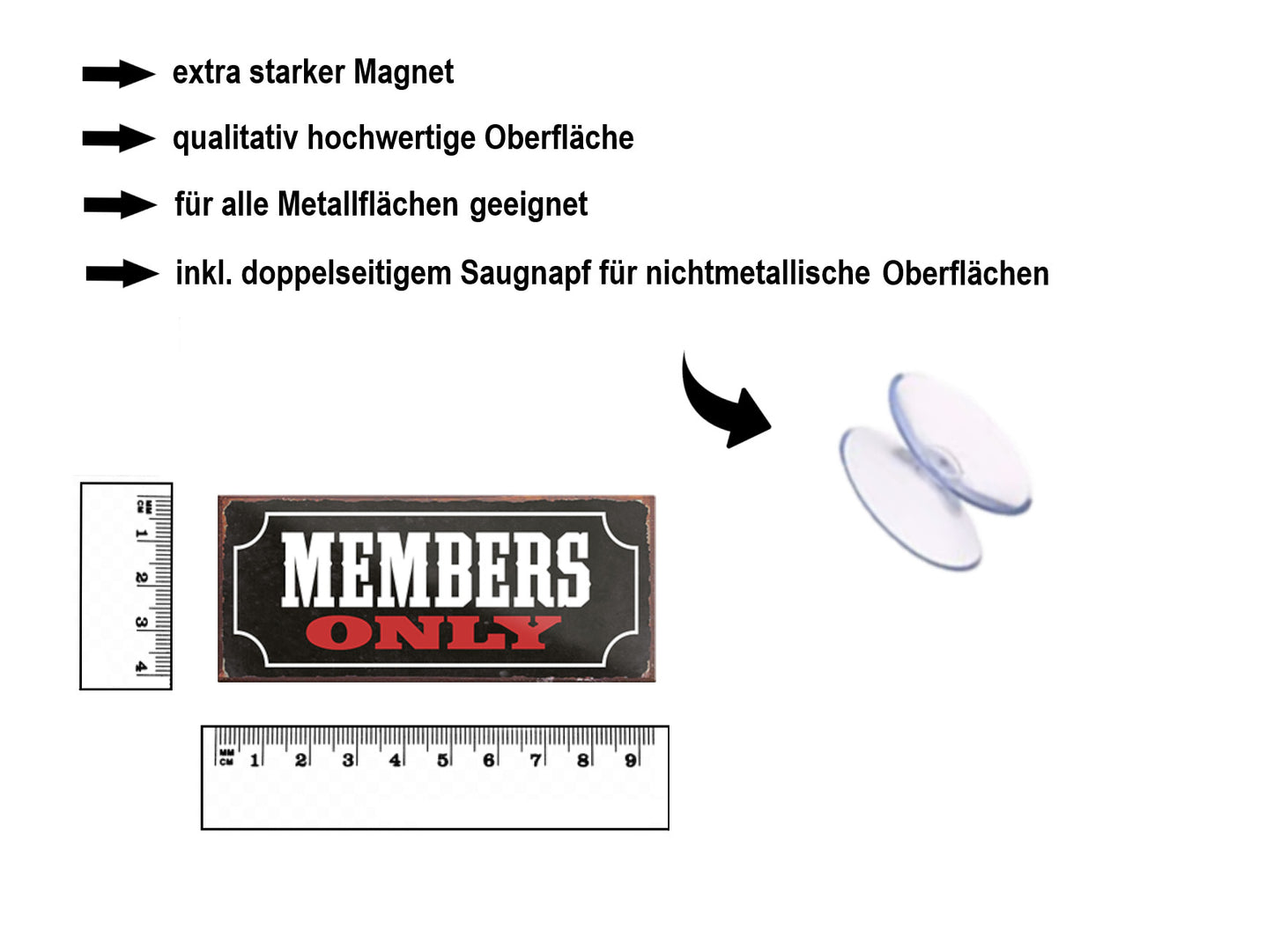 Magnet ''Members Only'' 9,3x4cm