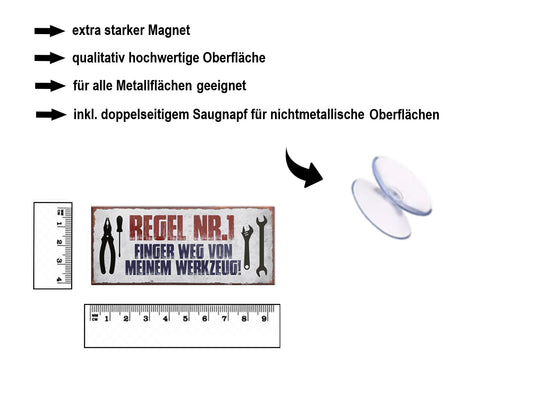 Magnet ''Regel Nr-1 Finger weg von meinem Werkzeug'' 9,3x4cm