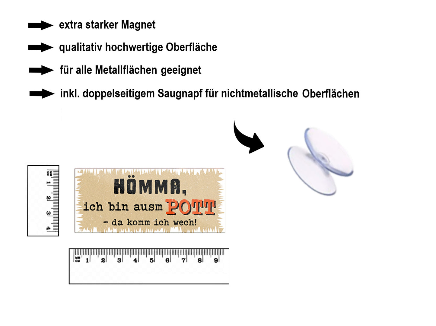 Magnet ''Hömma, ich bin ausm Pott'' 9,3x4cm