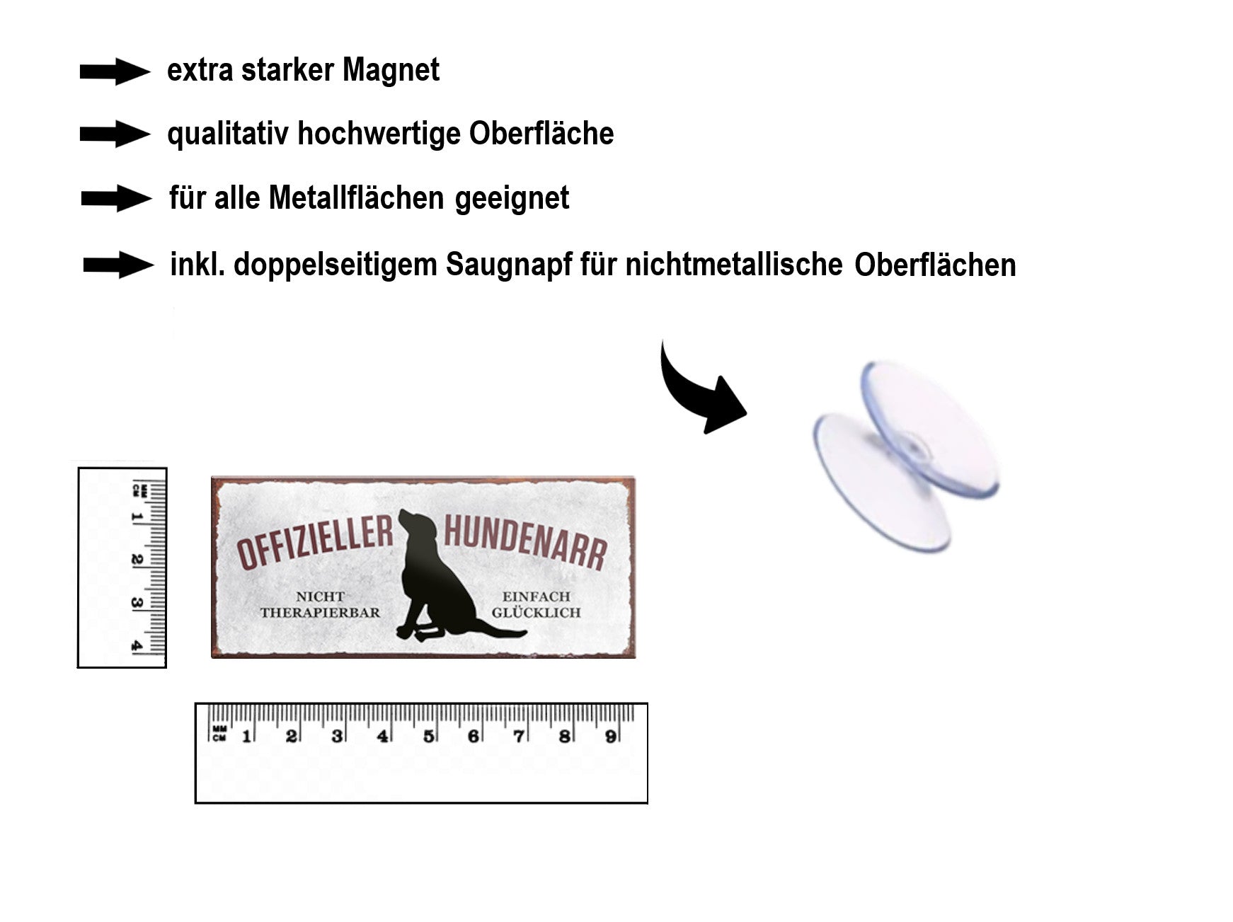 Magnet ''Offizieller Hundenaar (grau)'' 9,3x4cm