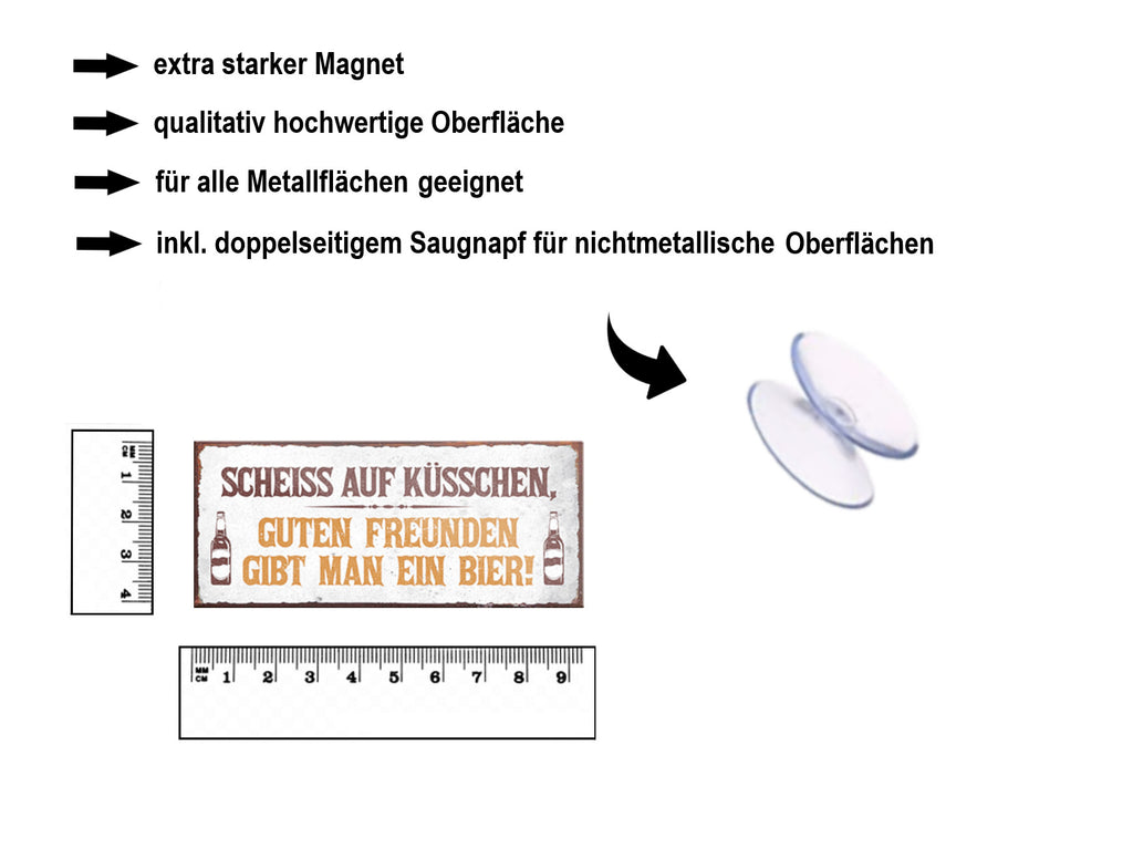 Magnet ''Scheiss auf Küsschen Bier'' 9,3x4cm