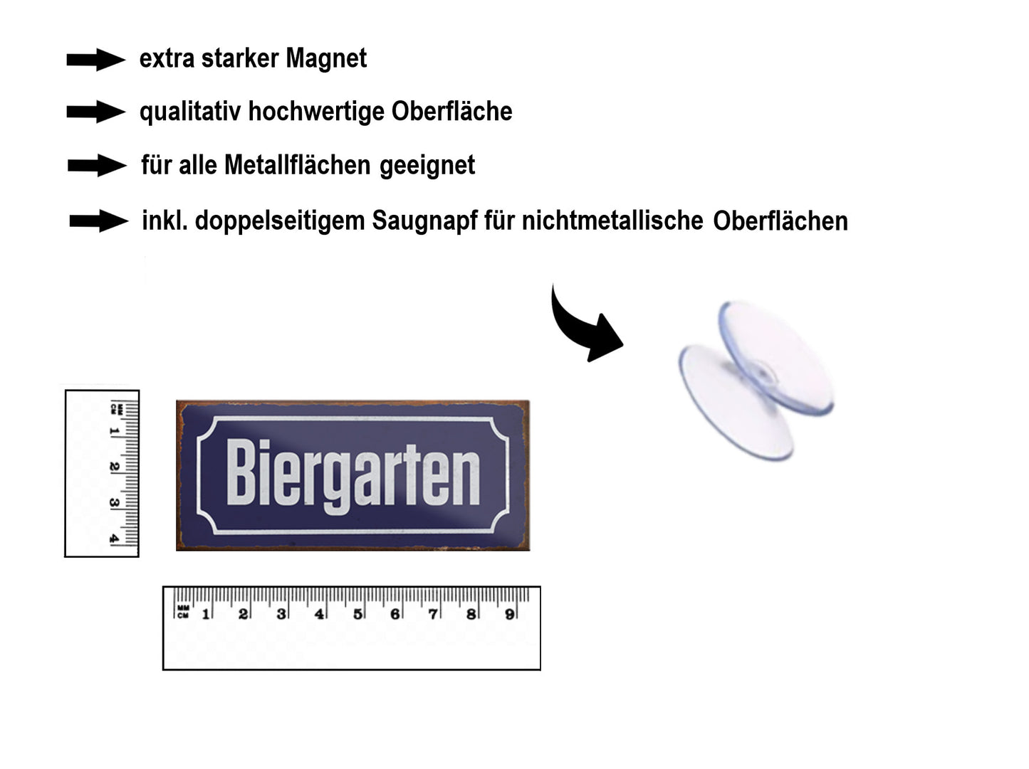 Magnet ''Biergarten (blockschrift)'' 9,3x4cm