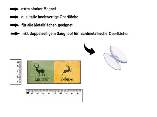 Magnet ''Platzhirsch Edelzicke WC Schild'' 9,3x4cm