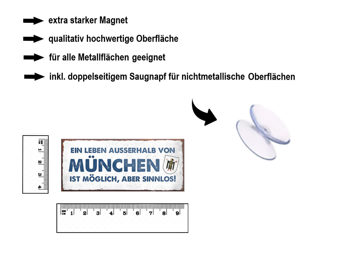 Magnet ''Ein Leben ausserhalb von München ist sinnlos'' 9,3x4cm