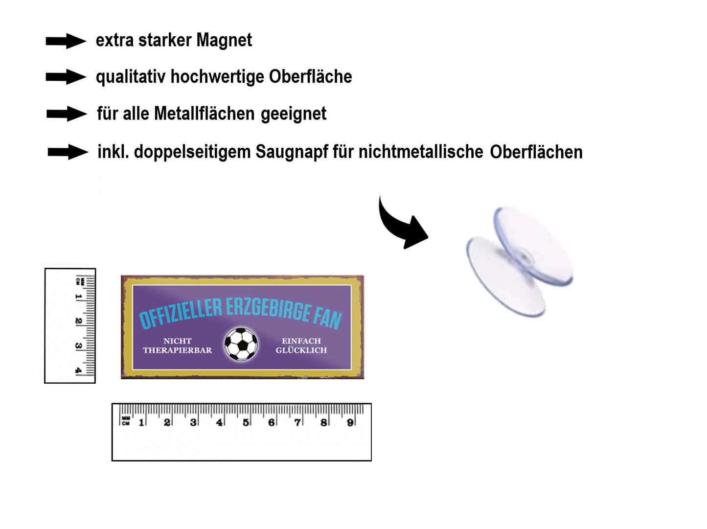 Magnet ''Offizieller Erzgebirge Fan'' 9,3x4cm