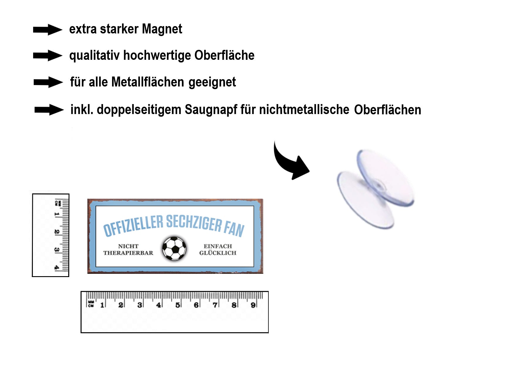 Magnet ''Offizieller St. Pauli Fan'' 9,3x4cm