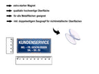 Magnet ''Kundenservice Mo - Fr geschlossen (blau)'' 9,3x4cm