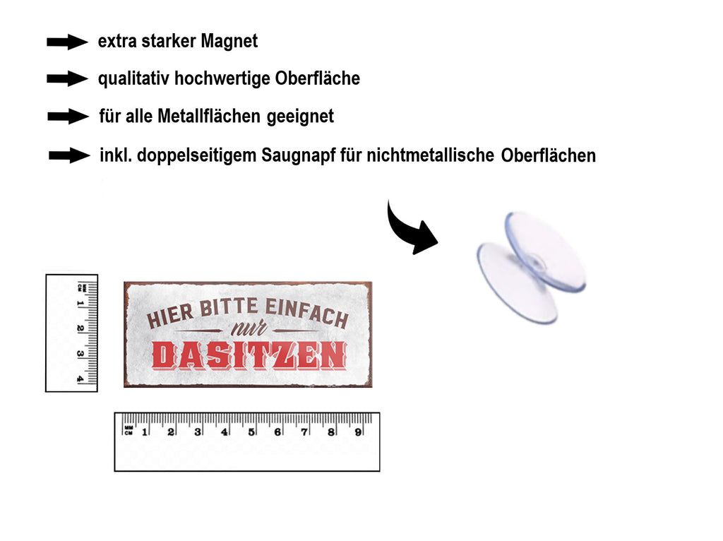 Magnet ''Hier bitte einfach nur dasitzen'' 9,3x4cm