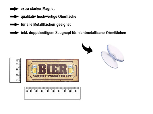 Magnet ''Bier Schutzgebiet'' 9,3x4cm