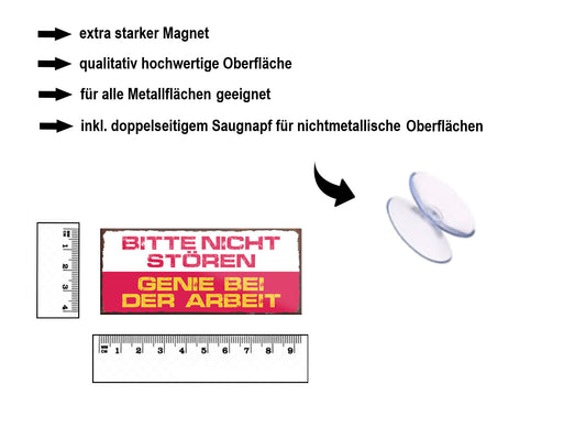 Magnet ''Bitte nicht stören, Genie bei der Arbeit'' 9,3x4cm