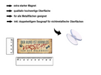 Magnet ''Der Hund ist harmlos, vorsicht vor dem Nachbar'' 9,3x4cm