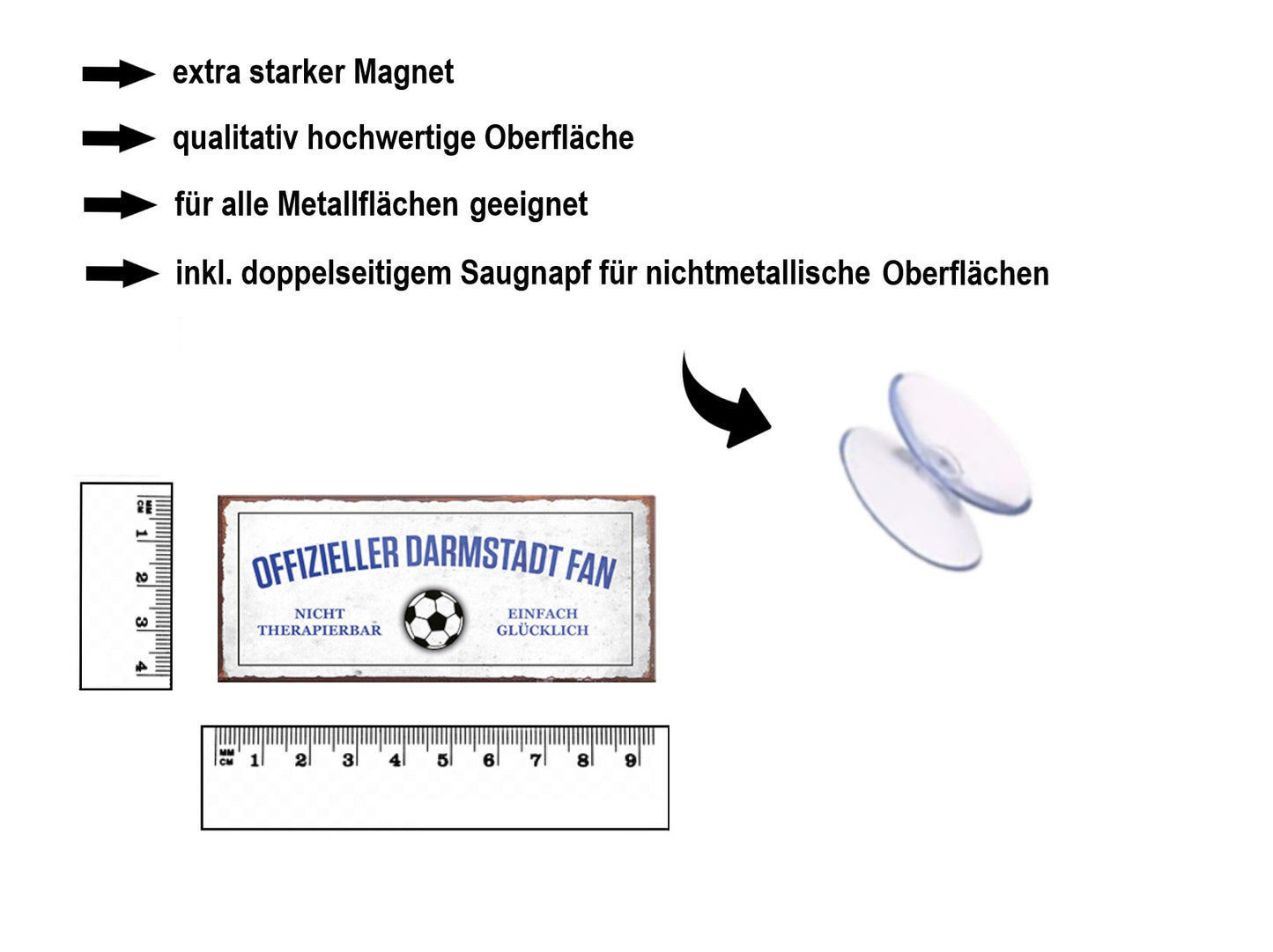 Magnet ''Offizieller Darmstadt Fan'' 9,3x4cm