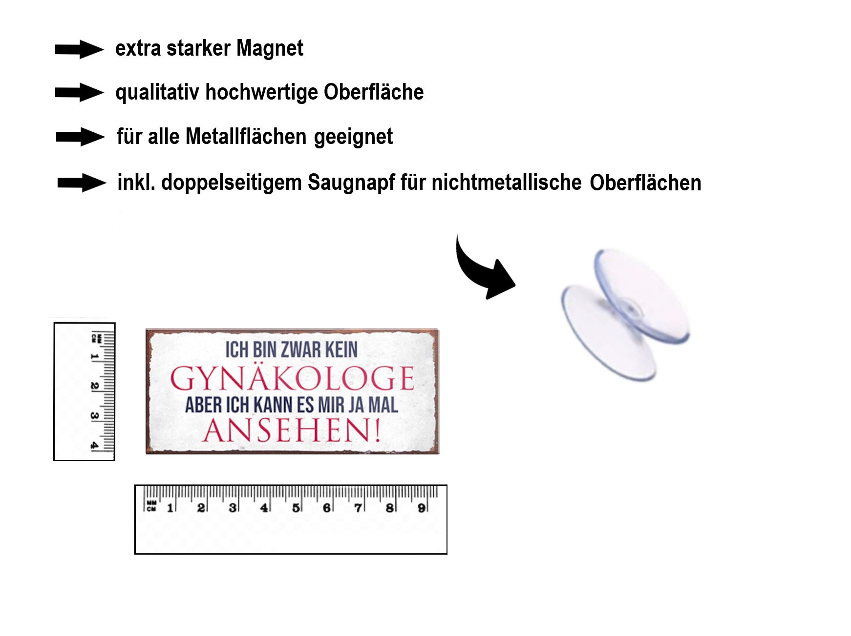 Magnet ''Ich bin kein Gynäkologe, aber kann es mir ansehen'' 9,3x4cm