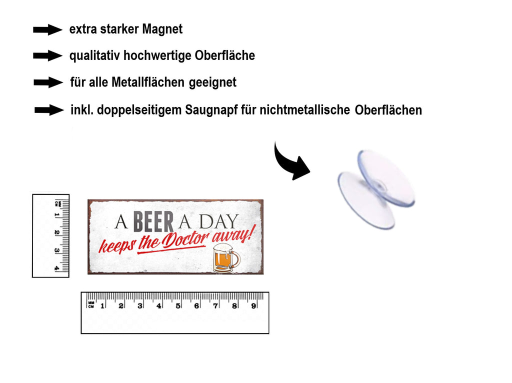 Magnet ''A beer a day kepps the Dctor away'' 9,3x4cm
