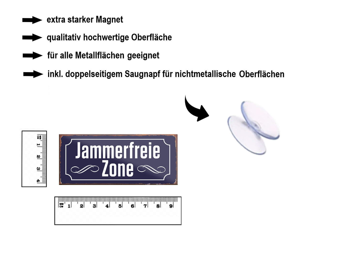 Magnet ''Jammerfreie Zone'' 9,3x4cm