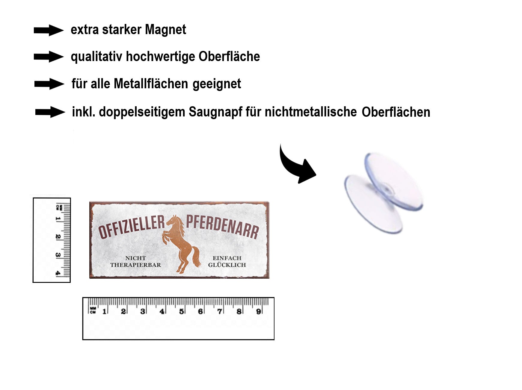 Magnet ''Offizieller Pferdenaar'' 9,3x4cm