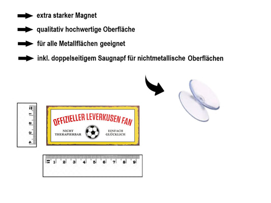 Magnet ''Offizieller Leverkusen Fan'' 9,3x4cm