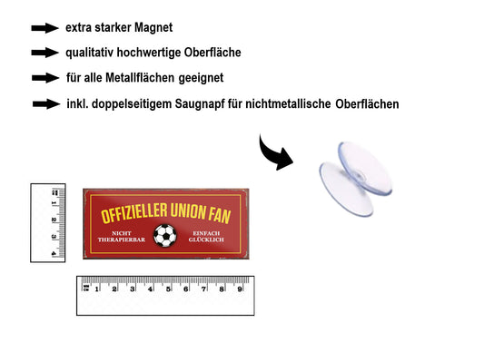Magnet ''Offizieller Union Fan'' 9,3x4cm