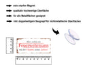 Magnet ''Hier wohnt Feuerwehrmann mit Flamme seines Lebens'' 9,3x4cm