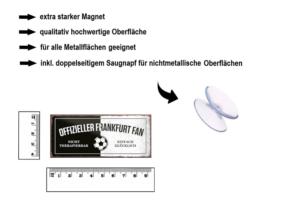 Magnet ''Offizieller Frankfurt Fan'' 9,3x4cm
