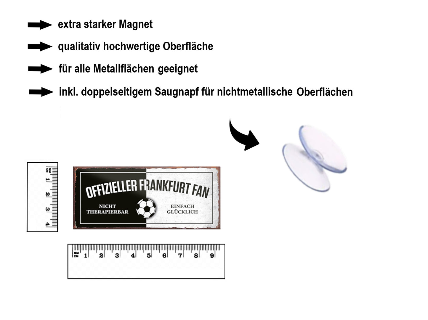 Magnet ''Offizieller Frankfurt Fan'' 9,3x4cm