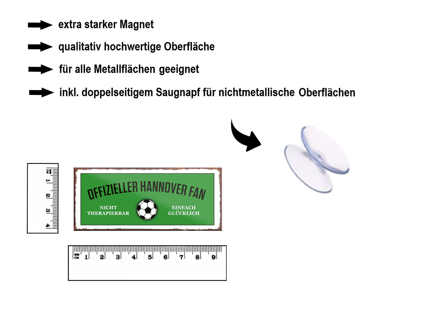 Magnet ''Offizieller Hannover Fan'' 9,3x4cm