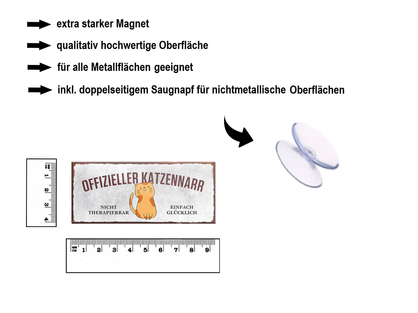 Magnet ''Offizieller Katzennaar (grau)'' 9,3x4cm