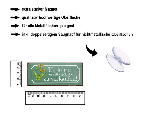 Magnet ''Unkraut an Selbstpflücker zu verkaufen'' 9,3x4cm