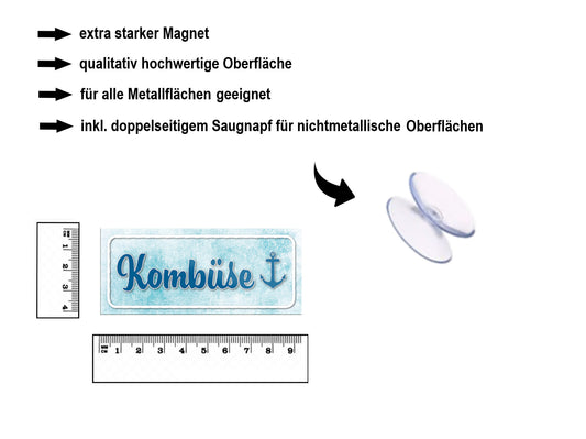 Magnet ''Kombüse (blau)'' 9,3x4cm