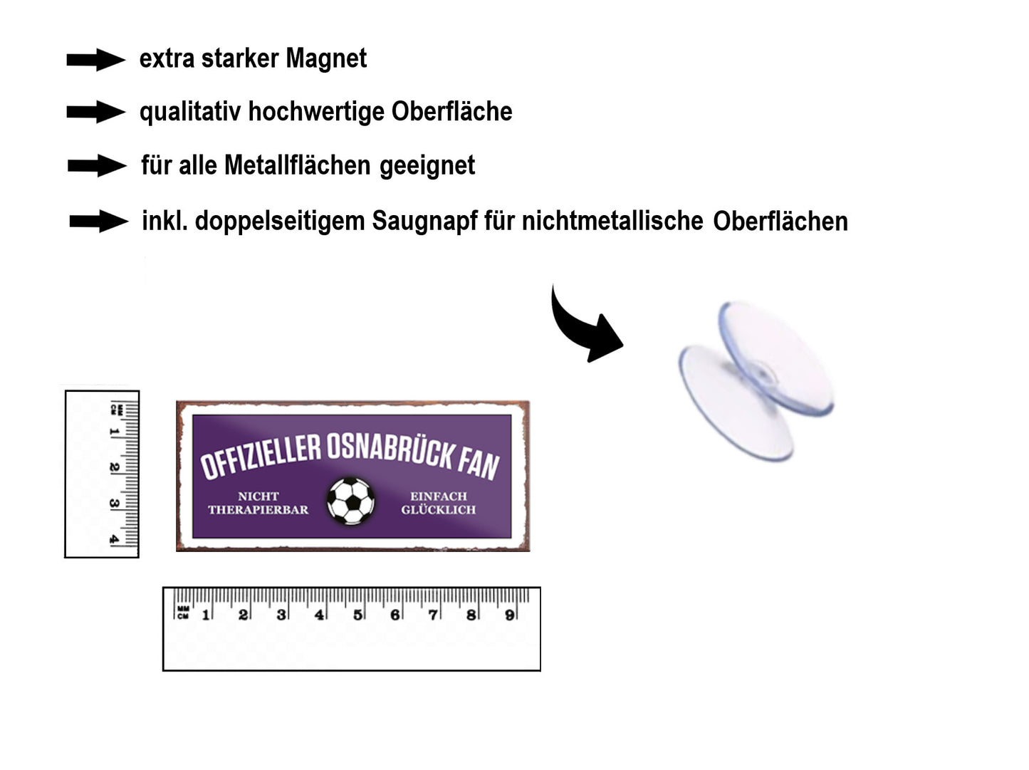 Magnet ''Offizieller Osnabrück Fan'' 9,3x4cm