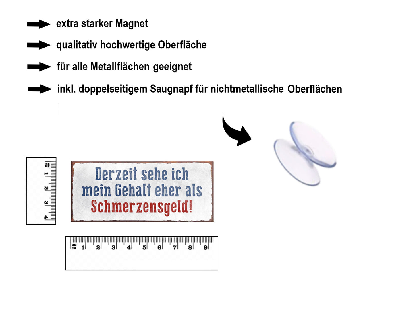 Magnet ''Derzeit sehe ich mein Gehalt eher als Schmerzensgeld'' 9,3x4cm