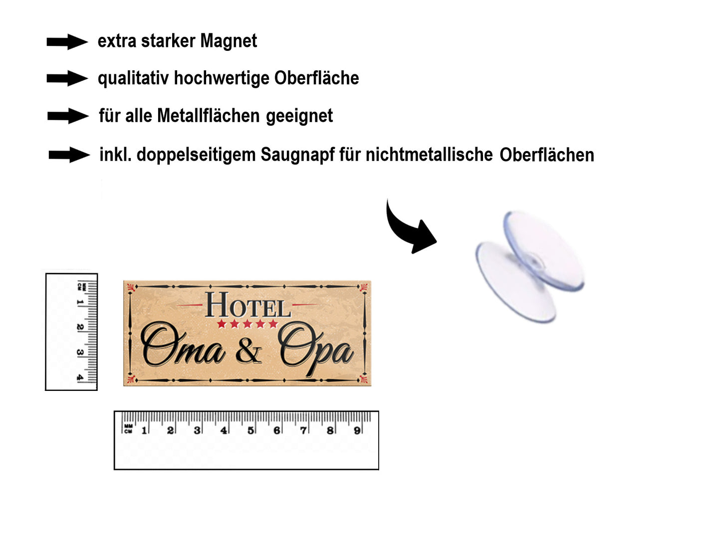 Magnet ''Hotel Oma & Opa'' 9,3x4cm