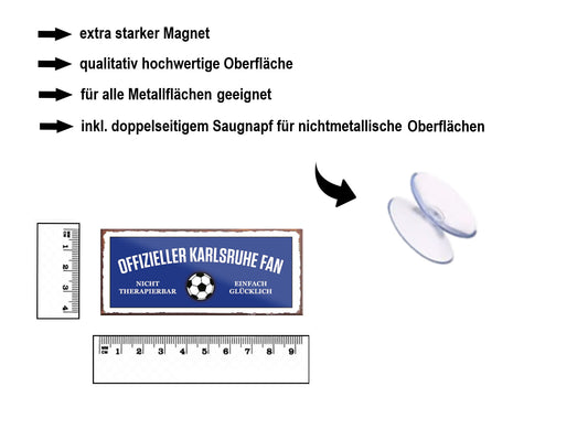 Magnet ''Offizieller Karlsruhe Fan'' 9,3x4cm