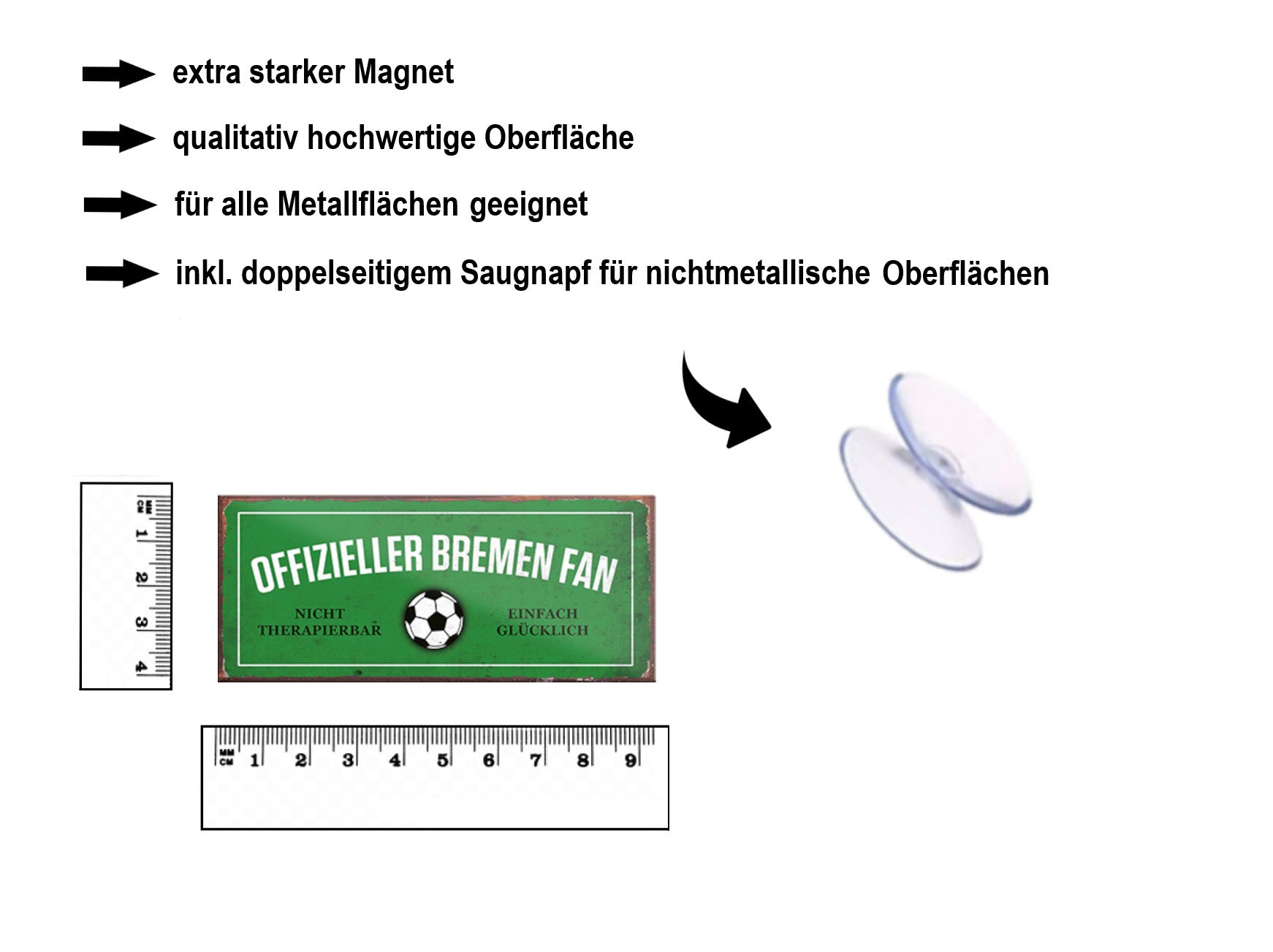Magnet ''Offizieller Bremen Fan'' 9,3x4cm