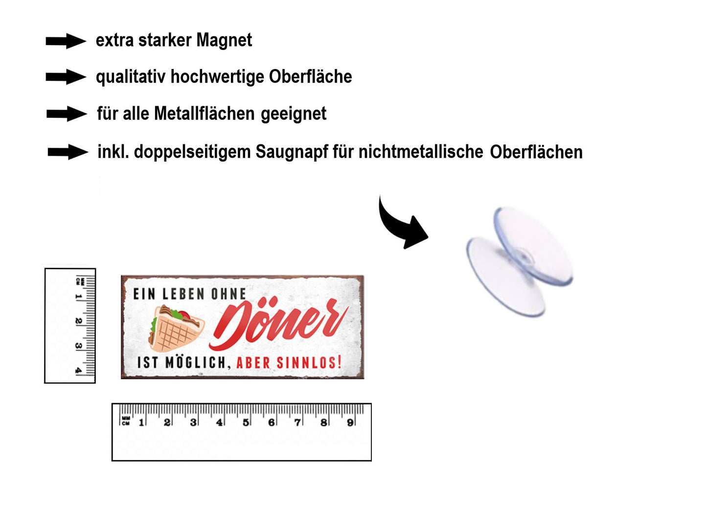 Magnet ''Ein Leben ohne Döner ist sinnlos'' 9,3x4cm