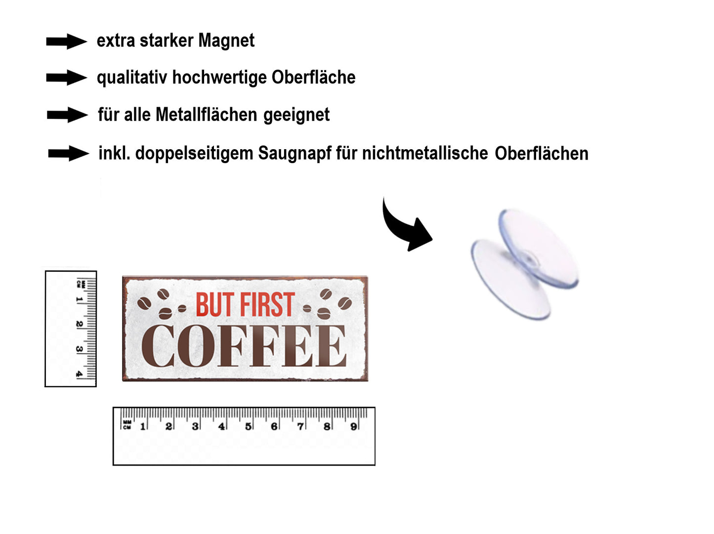 Magnet ''But first coffee'' 9,3x4cm