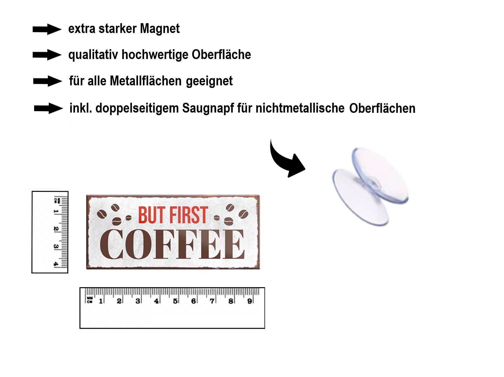 Magnet ''But first coffee'' 9,3x4cm