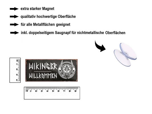 Magnet ''Wikinger Willkommen'' 9,3x4cm