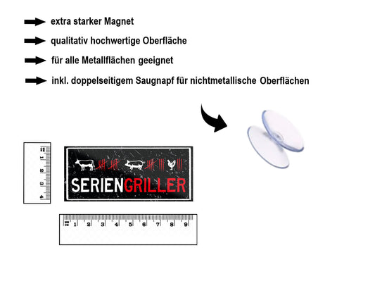 Magnet ''Seriengriller'' 9,3x4cm