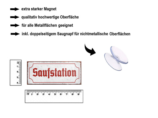 Magnet ''Saufstation'' 9,3x4cm