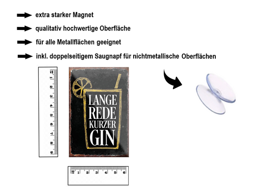 Magnet ''Lange rede kurzer Gin'' 9x6x0,3cm