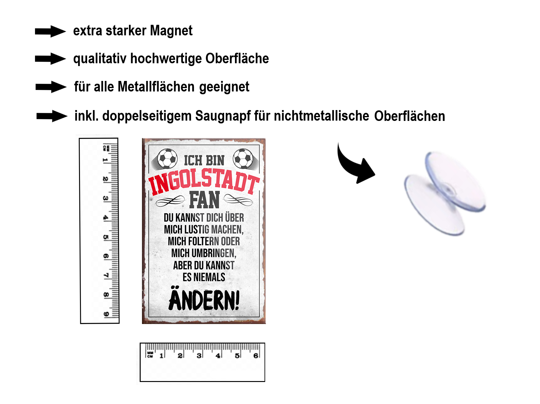 Magnet ''Ingolstadt Fan'' 9x6x0,3cm