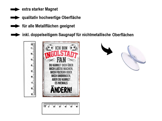 Magnet ''Ingolstadt Fan'' 9x6x0,3cm