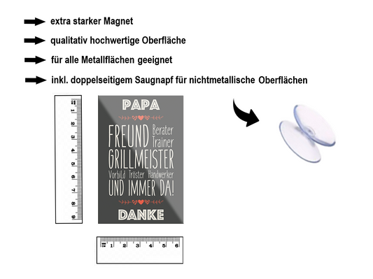 Magnet ''Papa Freund Berater Trainer'' 9x6x0,3cm