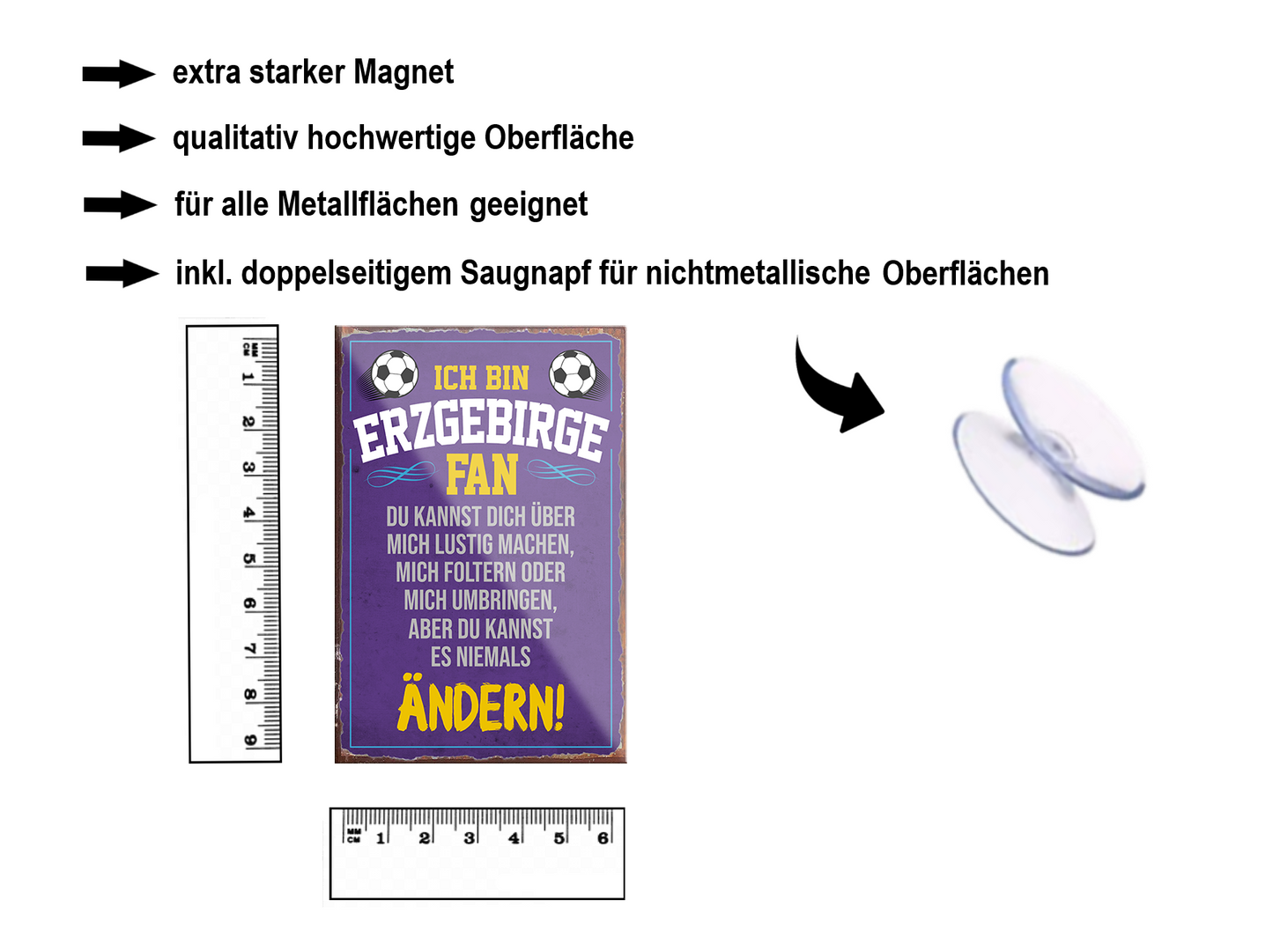 Magnet ''Erzgebirge Fan'' 9x6x0,3cm