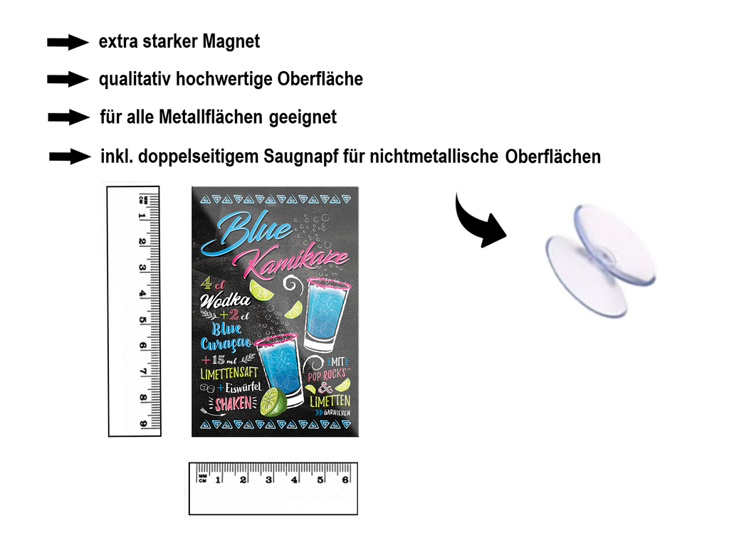 Magnet ''Blue Kamikaze'' 9x6x0,3cm