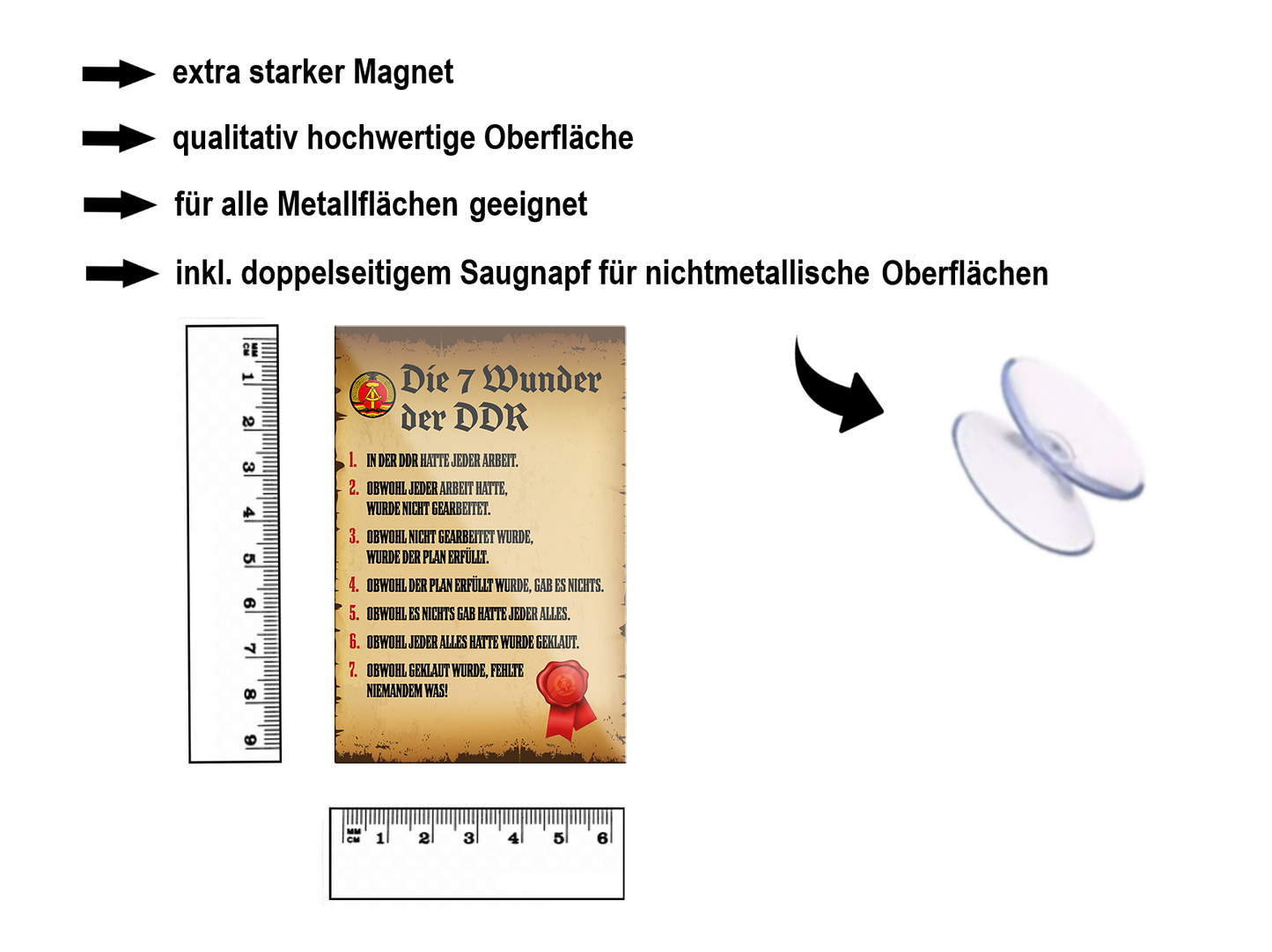 Magnet ''Die 7 Wunder der DDR'' 9x6x0,3cm